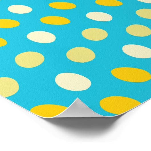 青い白い黄色のカラフル卵の鳥の巣自然 ポスター (角)