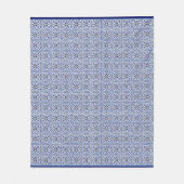 青い白い黄色のパターン地中海のスタイル フリースブランケット (正面)