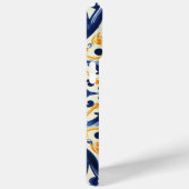 青い白い黄色のヴィンテージタイルパターン Case-Mate iPhoneケース (裏面 / 右)