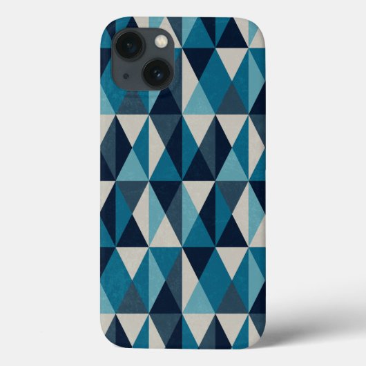 青い白い黒い幾何学的ひし形パターン Case-Mate iPhoneケース (裏面)