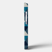 青い白い黒い幾何学的ひし形パターン Case-Mate iPhoneケース (裏面 / 左)