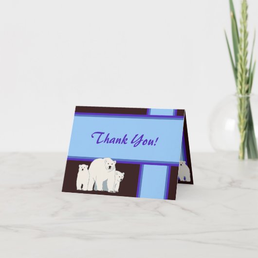 青い白くまのサンキューカード サンキューカード (正面)