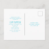 青い白くまの冬のOnederlandの最初誕生日 インビテーションポストカード (裏面)