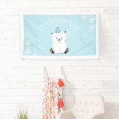 青い白くまの冬のOnederlandの第1誕生日 横断幕 (インサイチュ)