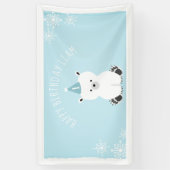 青い白くまの冬のOnederlandの第1誕生日 横断幕 (縦)