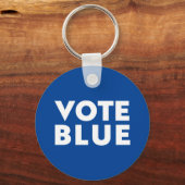 青い白で投票 キーホルダー (正面)