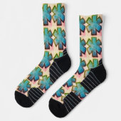 青い白とピンクの"Star of Life" Ems socks ソックス (左)