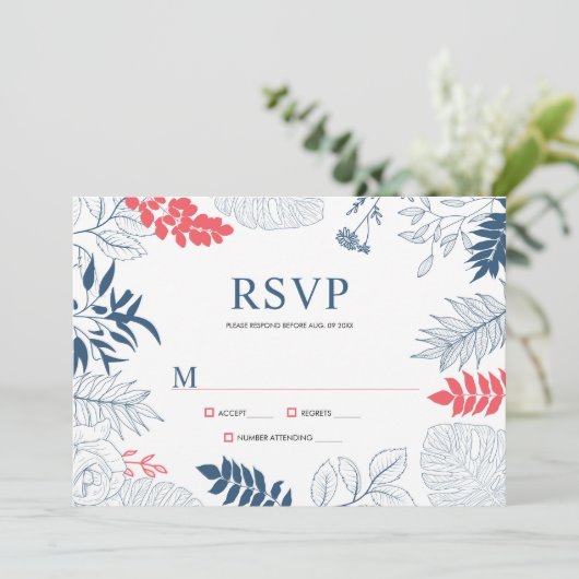 青い白と珊瑚赤の熱帯フローラ枠 メニュー (スタンド正面)