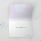 青い白と紫のクリスマススノーフレーク シーズンカード (内部)