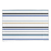 青い白と金ゴールドのビーチ沿岸ストライプ枕C 枕カバー (正面右)