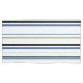 青い白と金ゴールドビーチ沿岸ストライプ 枕カバー (正面左)