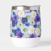 青い白と黄色の花フローラコラージュ (左面)