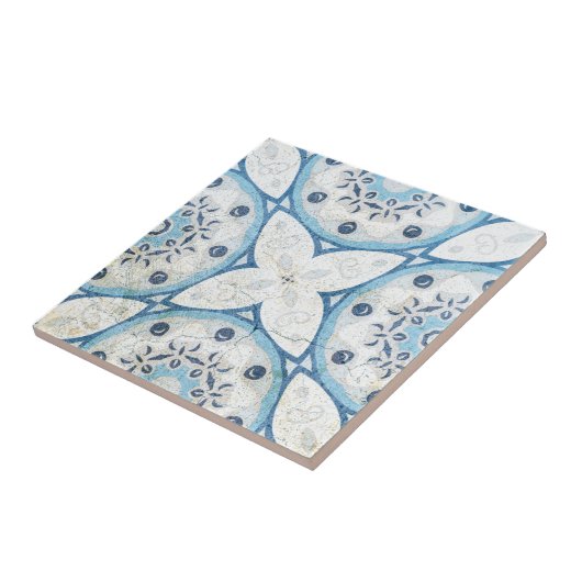 青い白のひび動揺して割れた石 – モザイクの外観 タイル (側面)