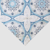 青い白のひび動揺して割れた石 – モザイクの外観 薄葉紙 (詳細)