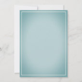 青い白のエレガントフローラグラデーション赤ちゃんシャワー 招待状 (裏面)