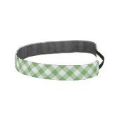 青い白のギンガム格子縞市松模様にの模様 アスレチックヘッドバンド (右)