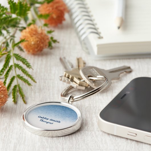 青い白のグラデーシグラデーションョン キーホルダー (側面)