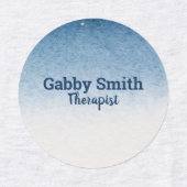 青い白のグラデーショングラデーション従業員 ラベル (デザイン2)