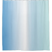 青い白のグラデーションストライプ シャワーカーテン (正面)