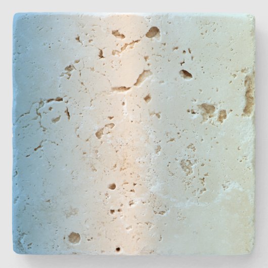 青い白のグラデーションストライプ ストーンコースター (正面)