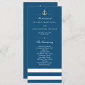 青い白のストライプのプ航海のラックカード プログラム (正面/裏面)