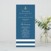 青い白のストライプのプ航海のラックカード プログラム (スタンド正面)