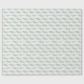 青い白のストライプの建築ディガーの写真の名前 ラッピングペーパー (フラット)