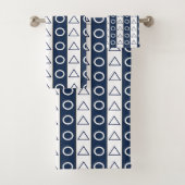 青い白のストライプ三角形 バスタオルセット (インサイチュ)