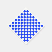 青い白のチェッ市松模様にクパターン スタンダードカクテルナプキン (角)