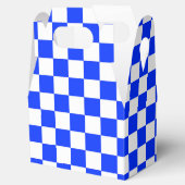 青い白のチェッ市松模様にクパターン フェイバーボックス (オープン)