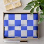 青い白のチェッ市松模様にクパターン 薄葉紙 (ギフト)