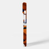 青い白のチームカラーバスケットボールスポーツパターン Case-Mate iPhoneケース (裏面 / 左)