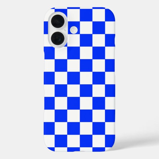 青い白のチ市松模様にェックiPhoneケース Case-Mate iPhoneケース (裏面)