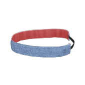 青い白のデニムテクスチャルックイメージ アスレチックヘッドバンド (右)