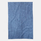 青い白のデニムテクスチャルックイメージ キッチンタオル (縦)