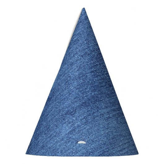 青い白のデニムテクスチャルックイメージ パーティーハット (左)