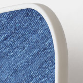 青い白のデニムテクスチャルックイメージ ピックルボールラケット (左詳細)