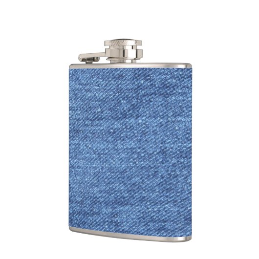 青い白のデニムテクスチャルックイメージ フラスク (左)