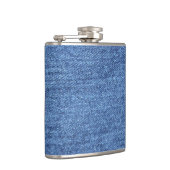 青い白のデニムテクスチャルックイメージ フラスク (右)