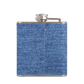 青い白のデニムテクスチャルックイメージ フラスク (裏面)