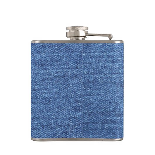 青い白のデニムテクスチャルックイメージ フラスク (裏面)