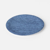 青い白のデニムテクスチャルックイメージ ペーパープレート (アングル)