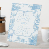 青い白のトワールデジュウベアブックスとギフト 台座サイン (インサイチュ)