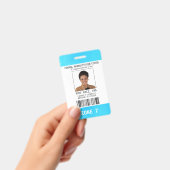 青い白のナースAide CNA写真ID名バッジ バッジ (手持ち)