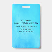 青い白のナースAide CNA写真ID名バッジ バッジ (裏面)