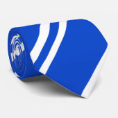 青い白のパタストライプのーン ネクタイ (ロール)