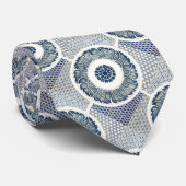青い白のフローラ中国の丸 ネクタイ (ロール)