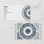 青い白のフローラ中国の丸 名刺 (正面/裏面)