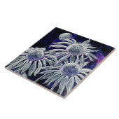 青い白のフローラ タイル (側面)