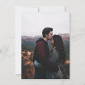 青い白のフローラChinoiserie写真の日付を保存 セーブザデート (裏面)